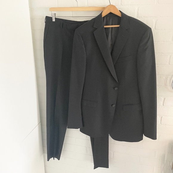 Ermenegildo Z Zegna Men’s suit Blazer Pants Wool Black Formal Designer Sz 52L - Picture 2 of 16